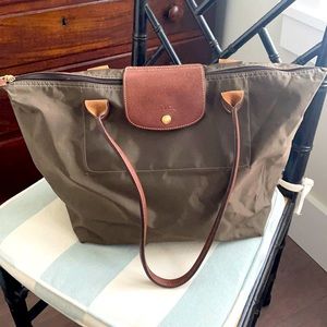 Longchamp Large Le Pliage Tote, Olive Green